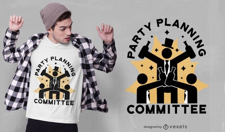Design de camisetas do comitê de planejamento de festas