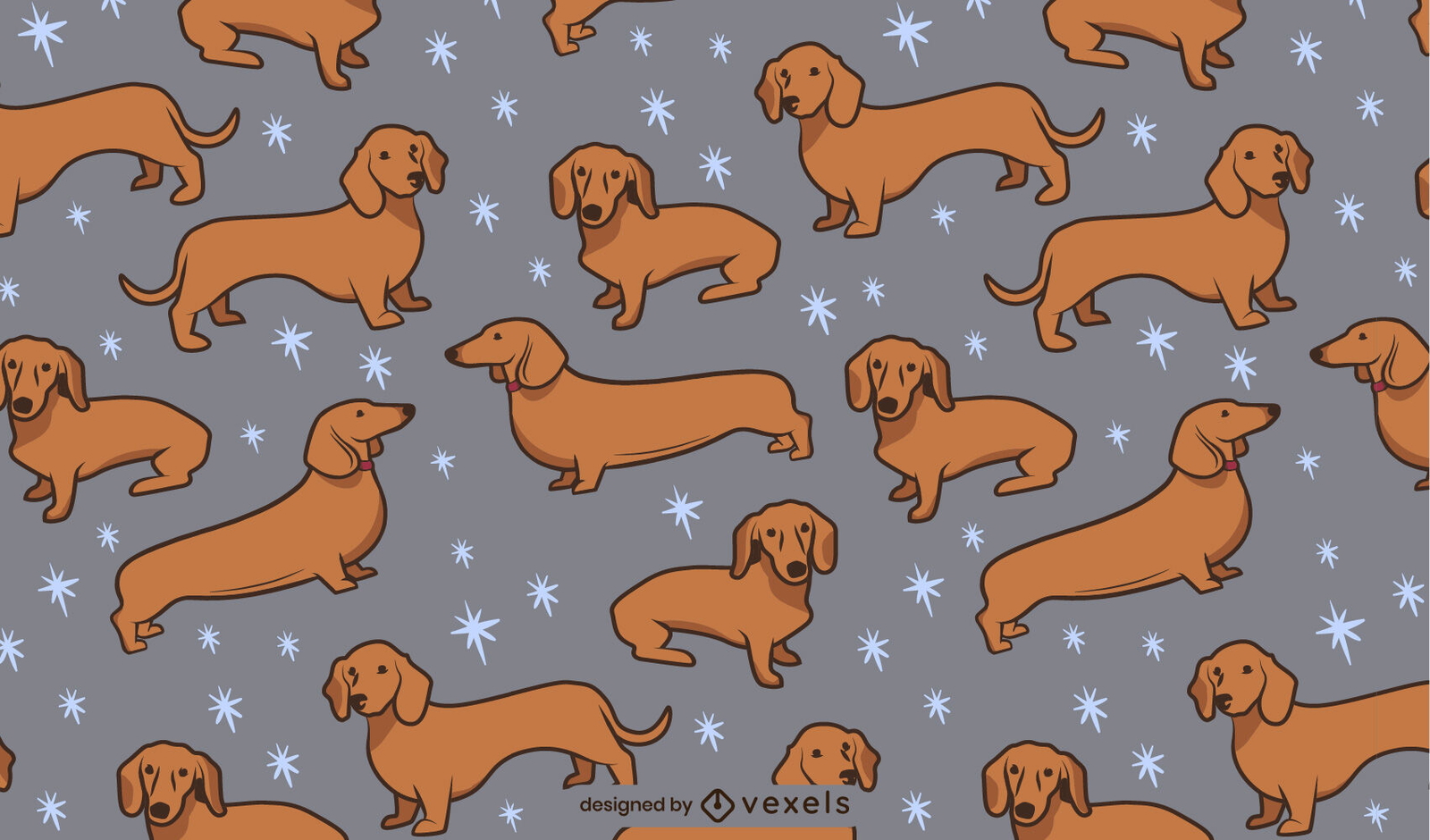 Daschund dog color stroke pattern