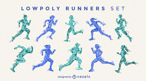 Polygonal color runners set