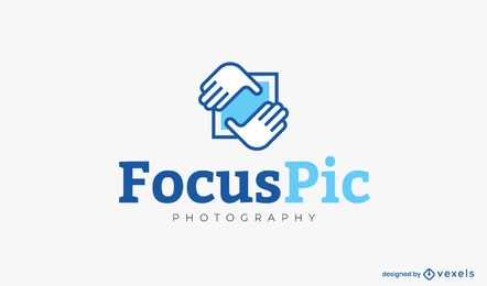 Hands framing photography logo template