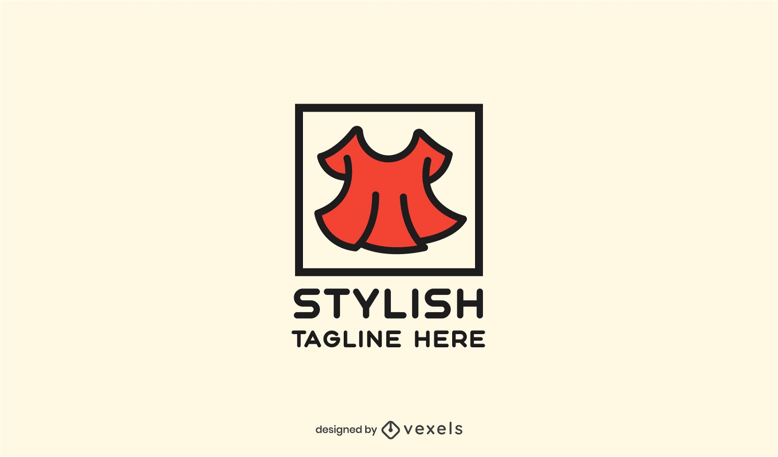 Red dress color stroke logo template