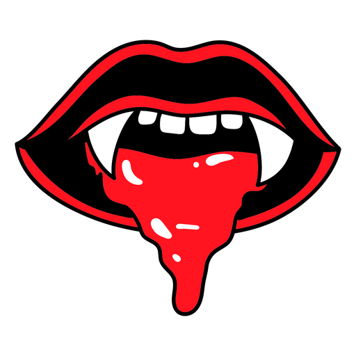 Bloody vampire mouth PNG Design