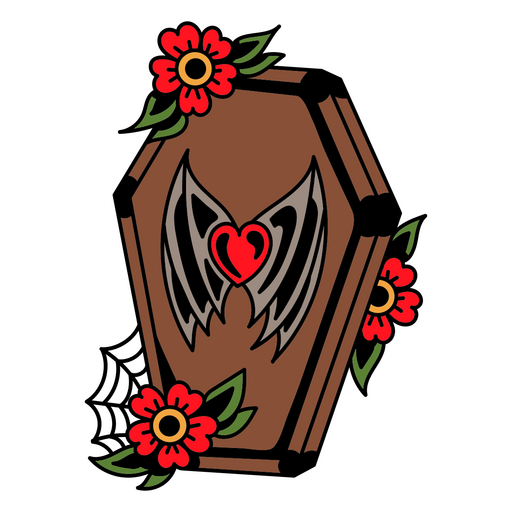 caixão floral de vampiro Desenho PNG