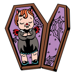 Vampiro de dibujos animados feliz durmiendo Diseño PNG