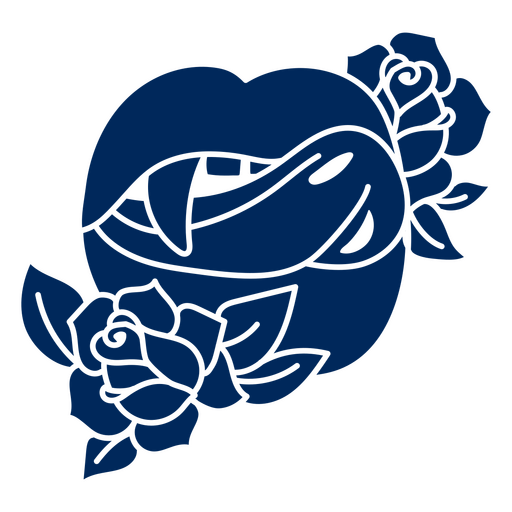 Blumenausschnitt des Vampirmundes PNG-Design