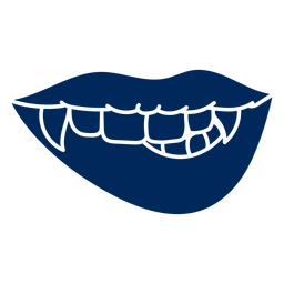 Vampire mouth biting lip PNG Design