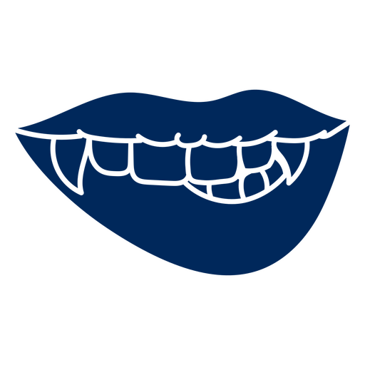 Boca de vampiro mordendo o lábio Desenho PNG