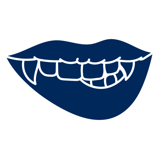 boca de vampiro mordiendo el labio Diseño PNG
