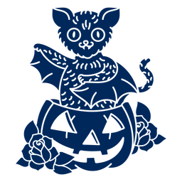 Morcego fofo em recorte de abóbora Desenho PNG