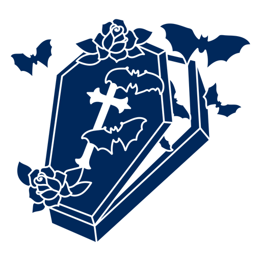 Spooky coffin with bats PNG Design