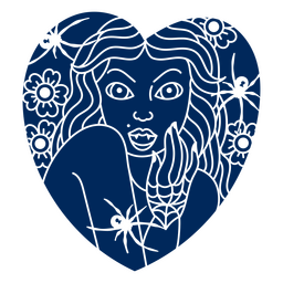 Vampire woman heart cutout PNG Design
