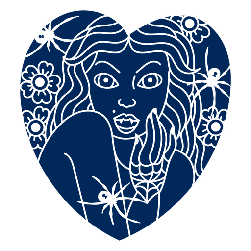 Vampire woman heart cutout PNG Design