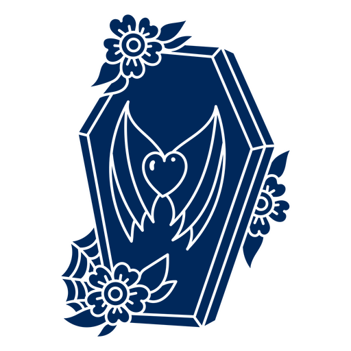Vampire coffin winged heart PNG Design