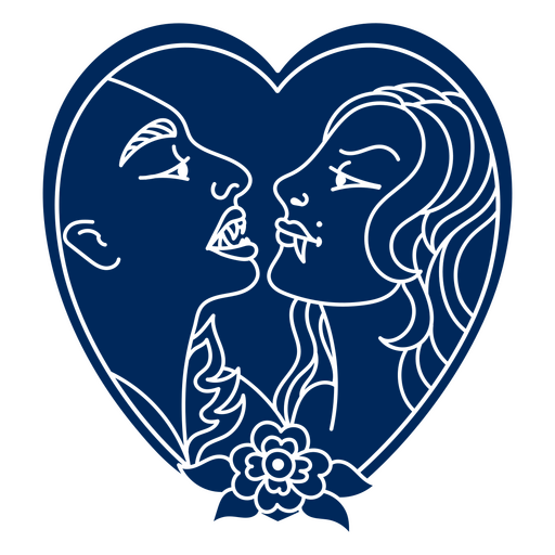 Vampire couple in a heart PNG Design