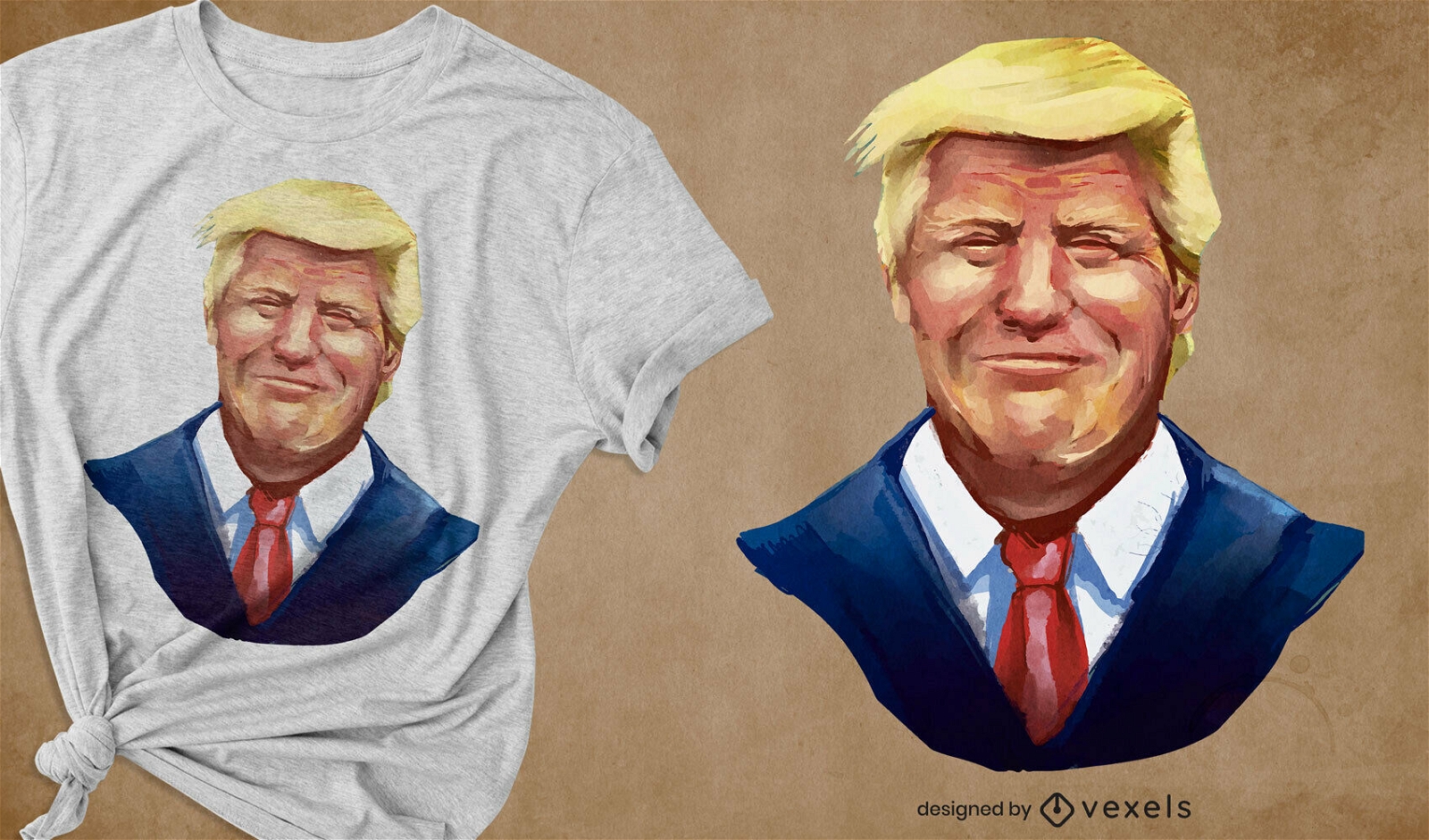 Smiling Trump portrait t-shirt design