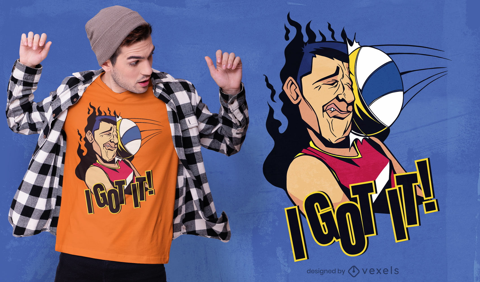 Desenho de camiseta engraçada de jogador de voleibol