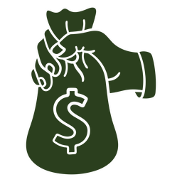 Icono de dinero de bolsa de moneda de mano Diseño PNG