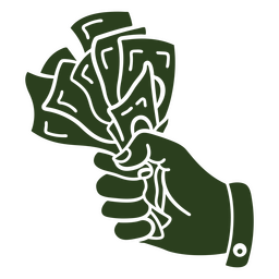 Hand bills money icon PNG Design