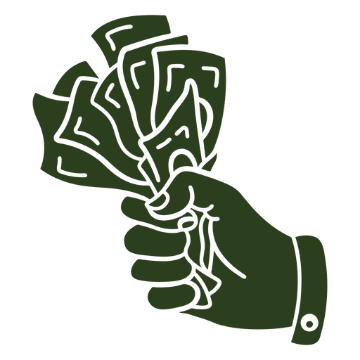 Icono de dinero de facturas de mano