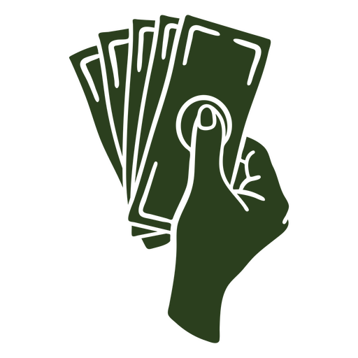 Hand bills finances money icon