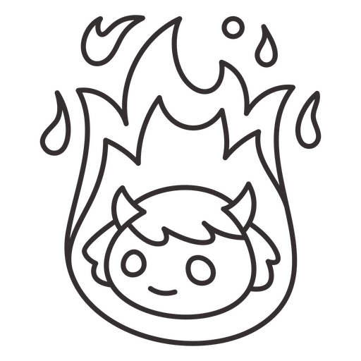 Feuerdämon Halloween einfaches Monster süßer Charakter PNG-Design