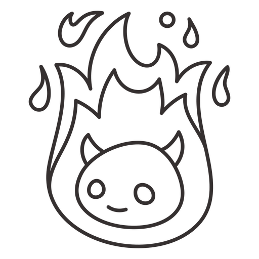 Fire demon Halloween simple cute character PNG Design
