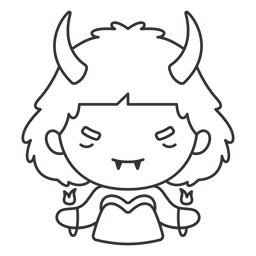 Design PNG E SVG De Demônio Halloween Monstro Criatura Simples Personagem  Fofo Para Camisetas