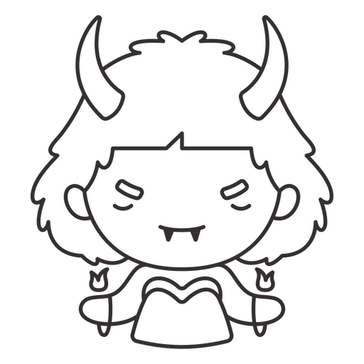 Demon Halloween monster female simple cute character