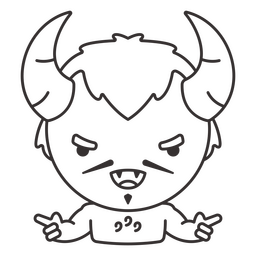 Demon monster Halloween simple cute character PNG Design