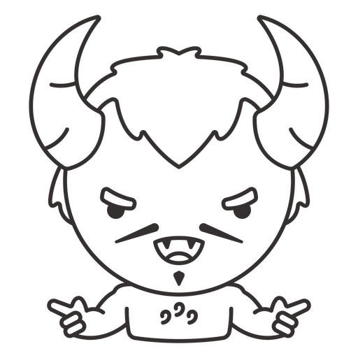 Demon monster Halloween simple cute character PNG Design