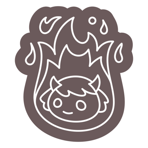 Personagem de monstro de Halloween fofo demônio de fogo Desenho PNG