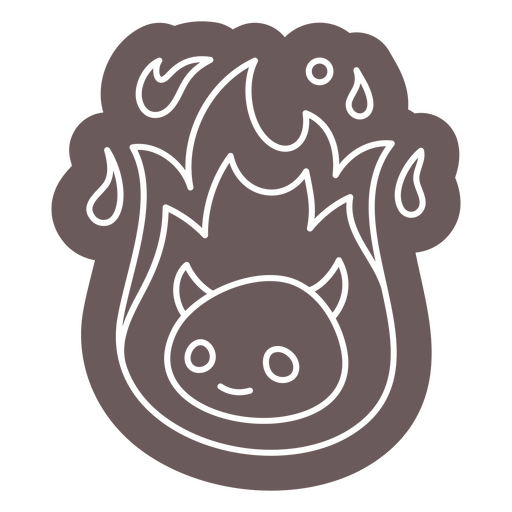 Fire demon cute Halloween creature character PNG Design