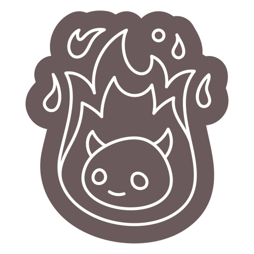 Personagem de criatura de Halloween bonito demônio de fogo Desenho PNG