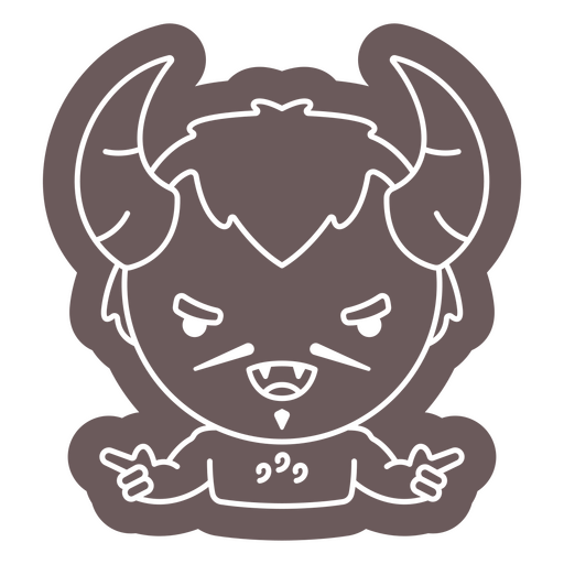 Personagem de chifres de Halloween de diabo bonito Desenho PNG