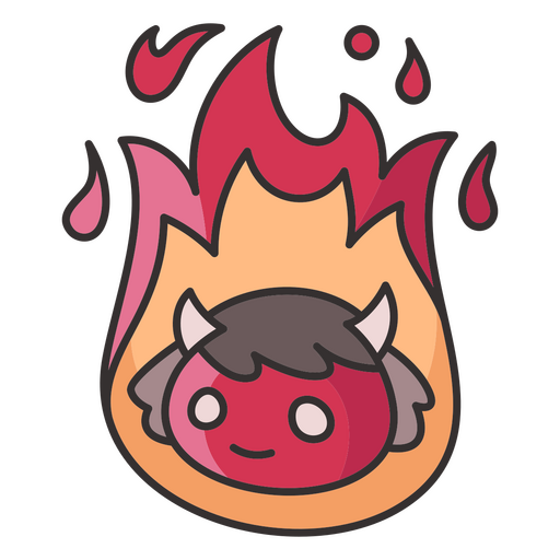 Fire demon Halloween cute character PNG Design