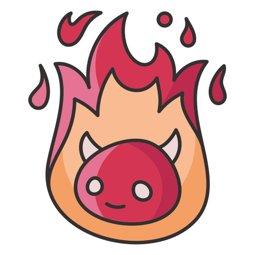 Netter Charakter des Feuerdämons Halloween-Monster PNG-Design
