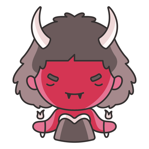 Weiblicher netter Charakter des Dämon-Halloween-Monsters PNG-Design