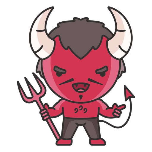 Carácter lindo de la criatura de Halloween del diablo Diseño PNG