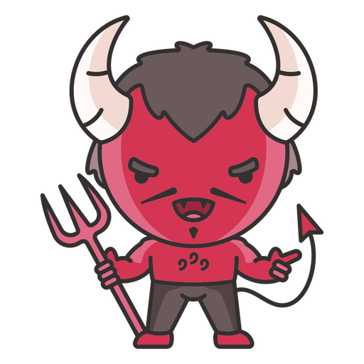 Personagem fofinho da criatura do Dia das Bruxas do diabo Desenho PNG