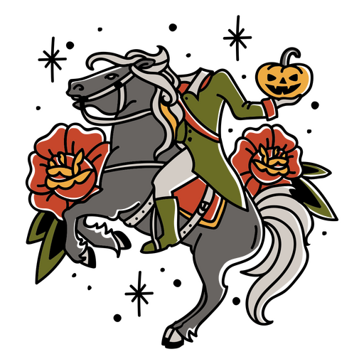 Haunted horse rider PNG Design