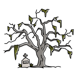 Mossy graveyard tree PNG Design