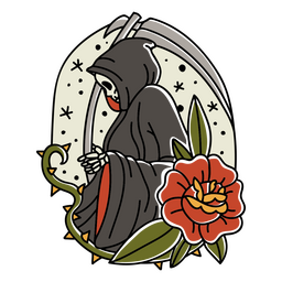 tatuagem de ceifador de Halloween Desenho PNG