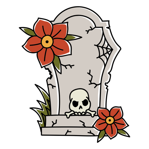 Cemetery stone tattoo PNG Design