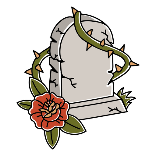 Cemetery stone spike flower PNG Design