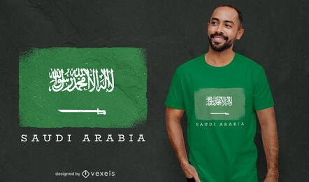 Design de t-shirt de bandeira do país da arábia saudita