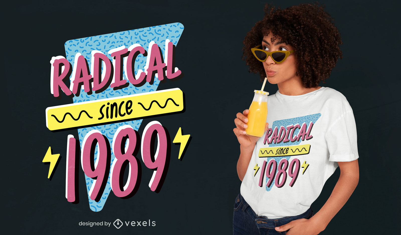 Cool 80's quote retro t-shirt design