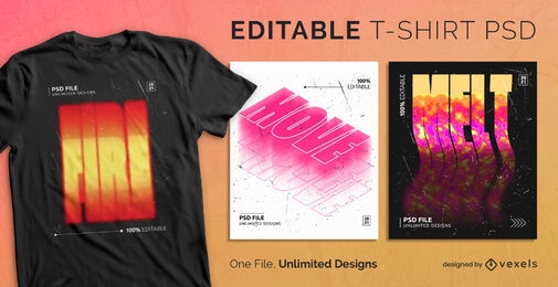 Burning gradient scalable psd t-shirt design
