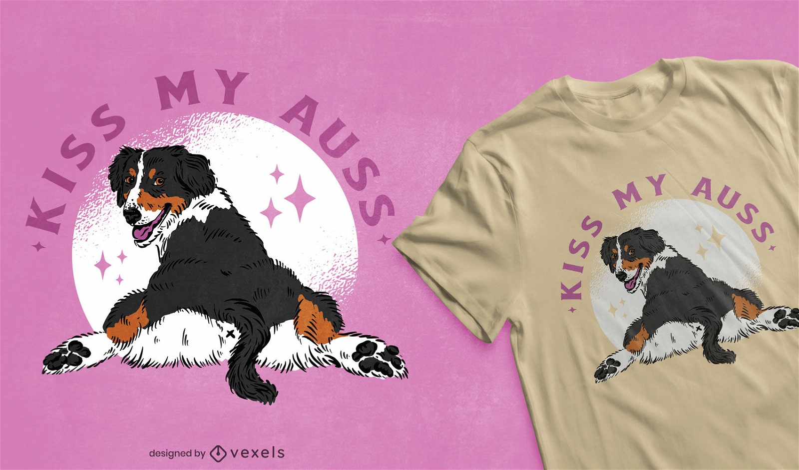 Kiss my auss dog t-shirt design