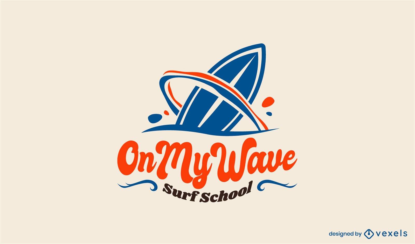 Plantilla de logotipo de onda de tabla de surf