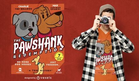 Dogs movie parody poster t-shirt design